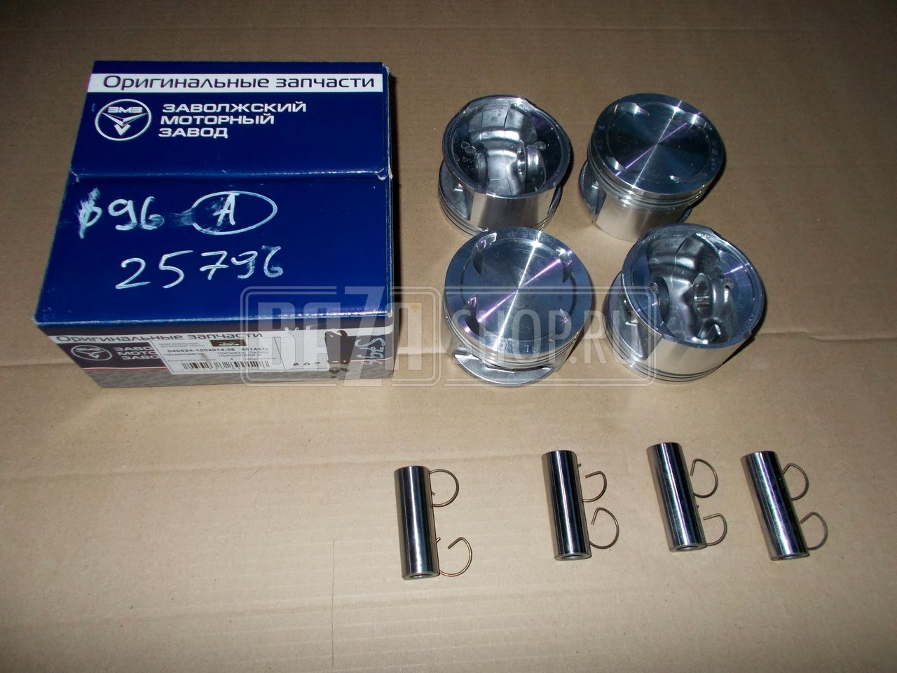 Группа поршневая дв.40524, 40525 Евро-3 96,0 ГАЗ "ЗМЗ" с пальцами БЕЗ КОЛЕЦ (ГРУППА А/A) (в уп.) / 40524.1074014-10-АР/01 (-61) (ГРУППА А) (927195)